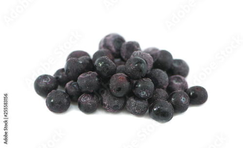 frozen black currant an isoalted on white background