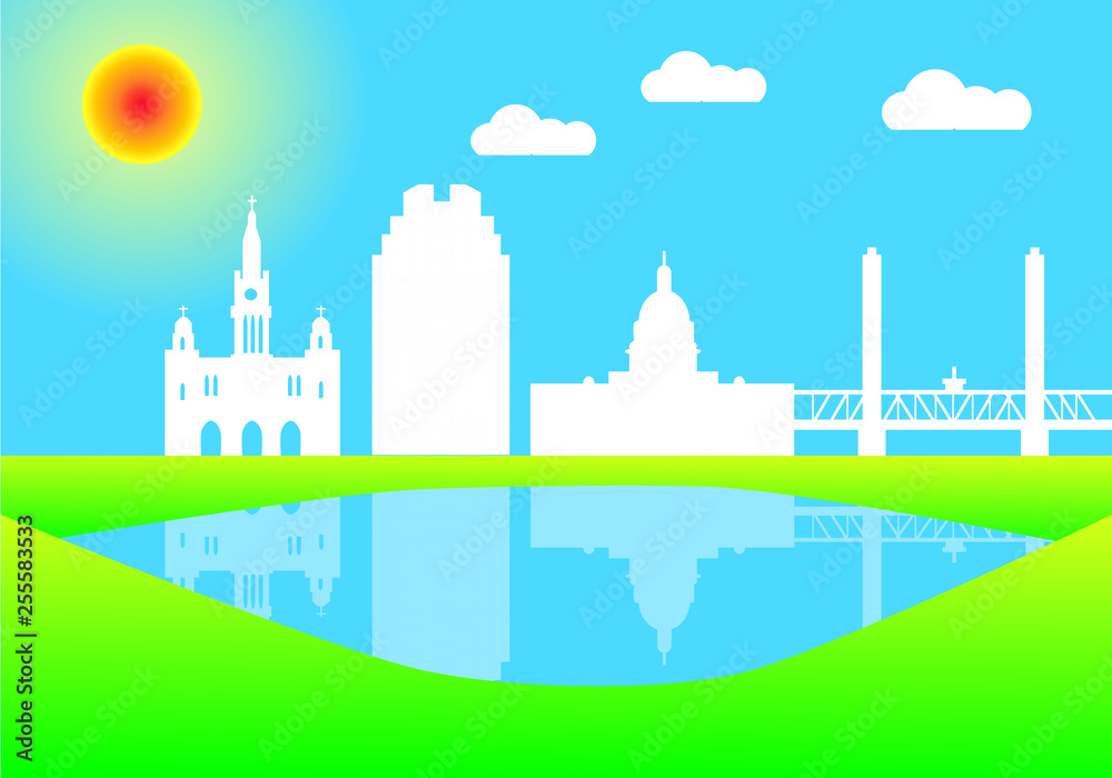 Fototapeta premium colorful city skyline of Sacramento