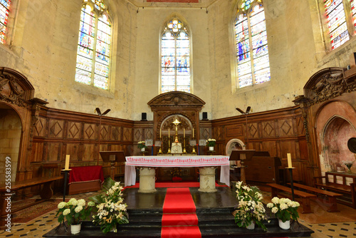 Ecouis, France - june 19 2018 : picturesque collegiate church photo