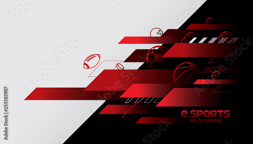 Vector esports with futuristic technology background design.