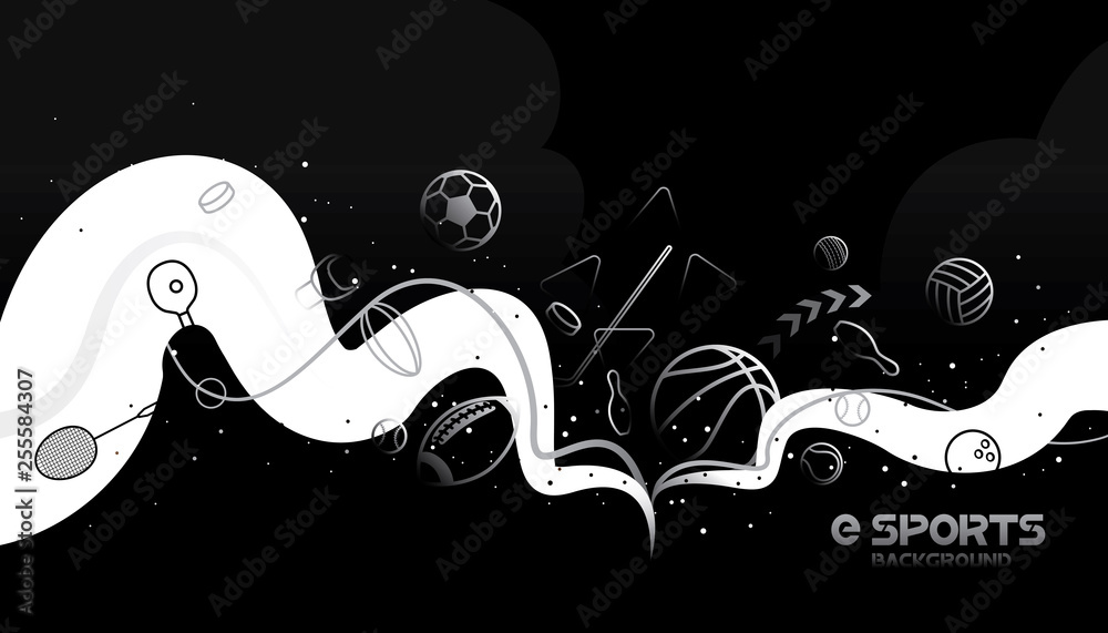 Vector esports with futuristic technology background design. Stock ...