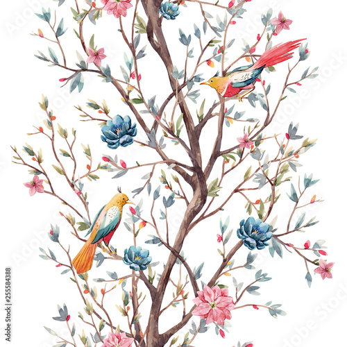 Watercolor tree pattern
