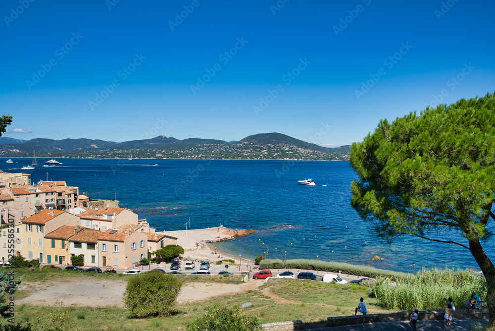 View on Saint-Tropez village from the top, France