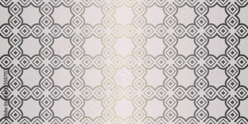 Vector Seamless Pattern With Abstract Geometric Style. Repeating Sample Figure And Line. For Fashion Interiors Design, Wallpaper, Textile Industry. Beige silver color