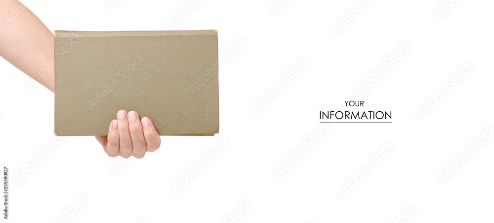 book in hand pattern on a white background. Isolation book in hand pattern on a white background. Isolation