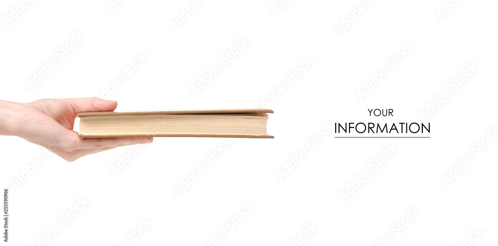 Obraz premium book in hand pattern on a white background. Isolation