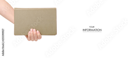 book in hand pattern on a white background. Isolation