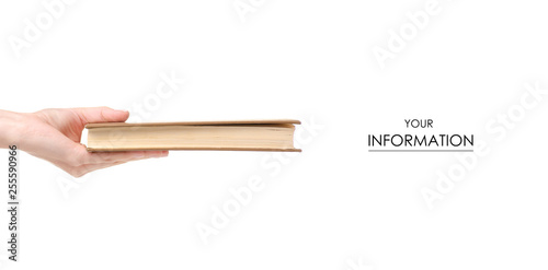 book in hand pattern on a white background. Isolation