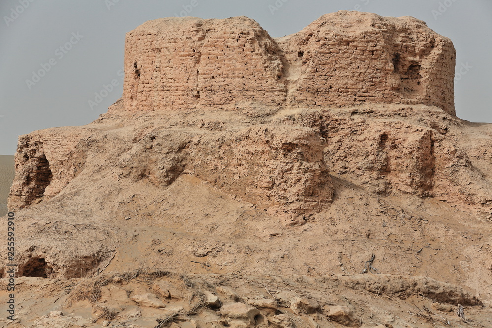Ruins of Rawak Stupa and Vihara-Taklamakan Desert. Xinjiang Uyghur Region-China-0027