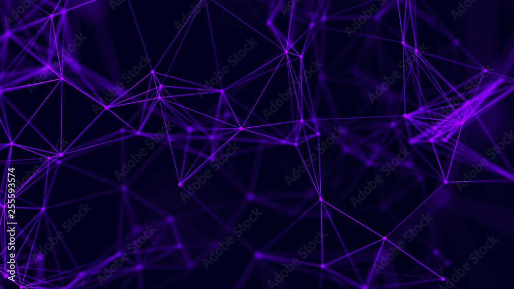 Big data visualization. Abstract background with connecting dots and lines. 3D rendering. High resolution. Big data visualization. Abstract background with connecting dots and lines. 3D rendering. High resolution.