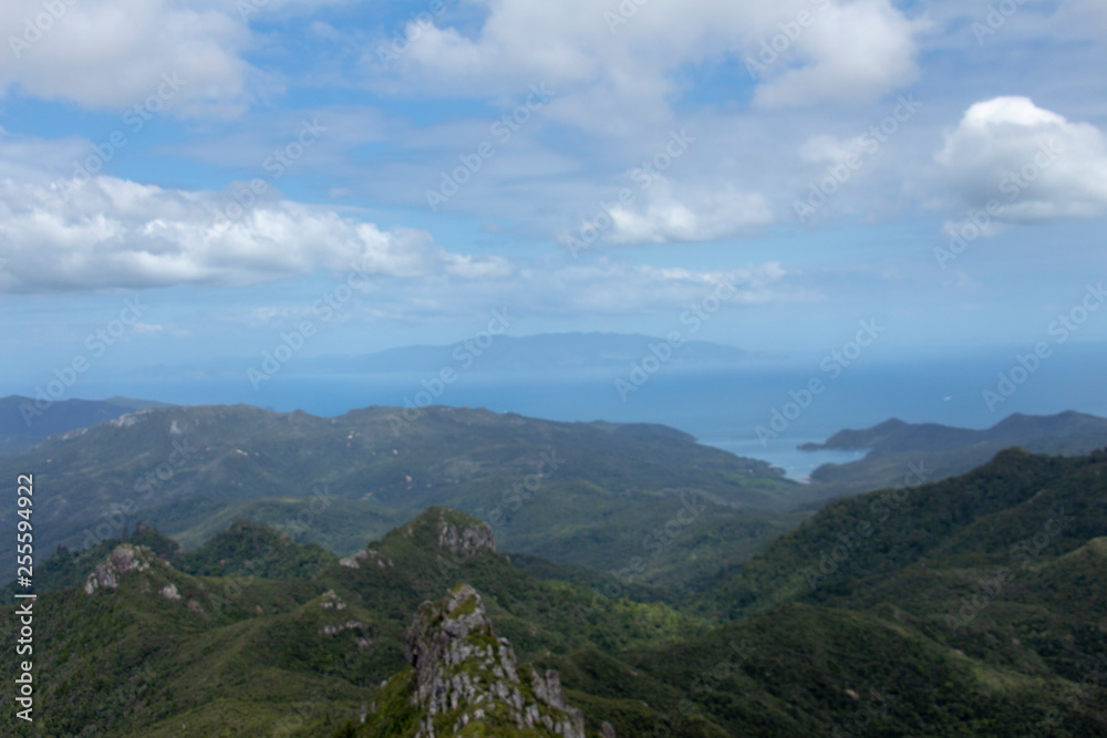 Great Barrier Island:  View of land with Clouds