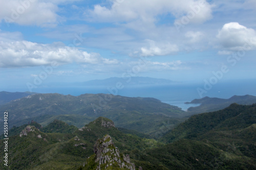 Great Barrier Island: View of land with Clouds