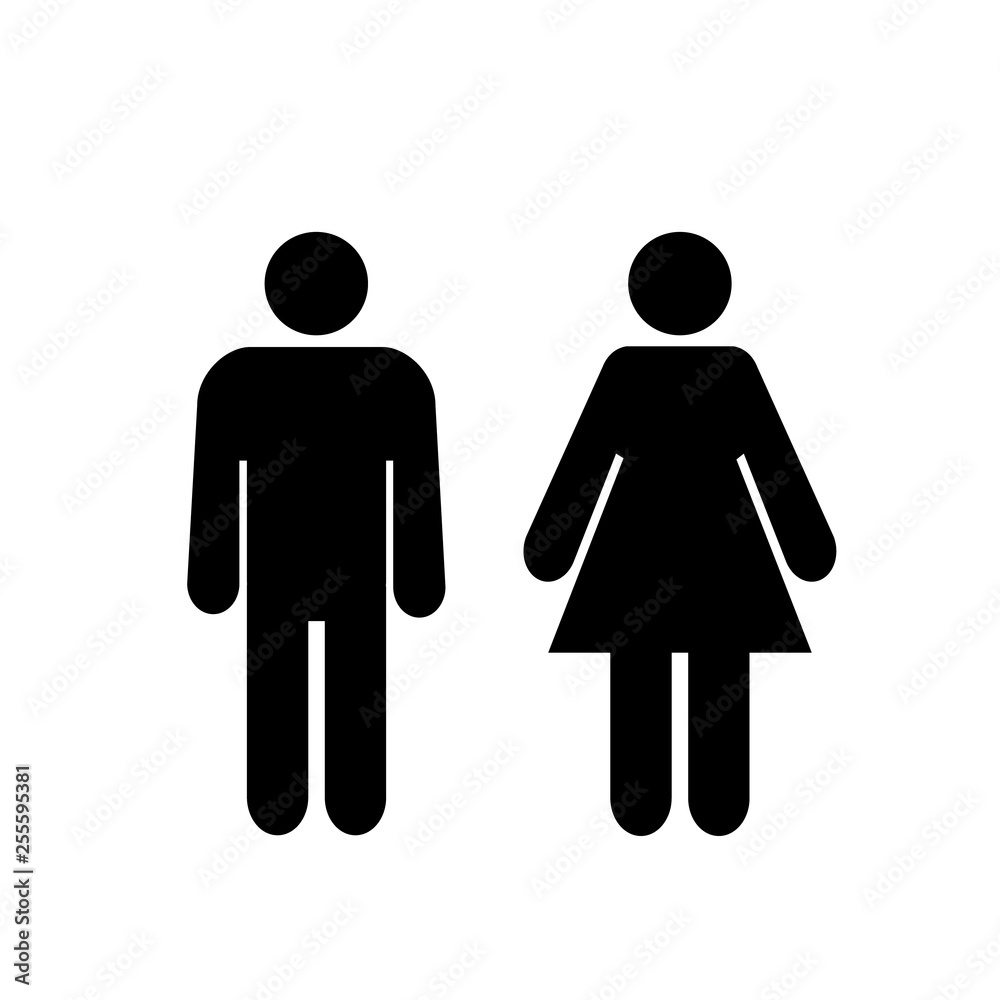 Man and girl icon. Man and girl icon.
