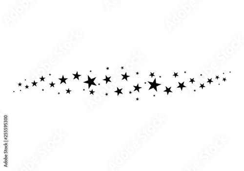 Falling star. Cloud of stars isolated on white background. Vector illustration