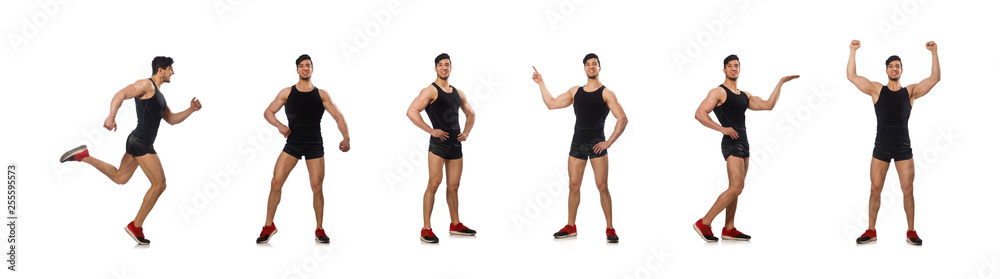 Muscular man isolated on the white Muscular man isolated on the white