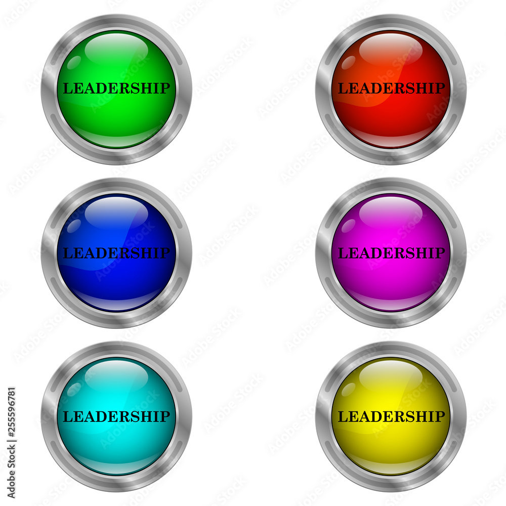 Leadership icon. Set of round color icons. Leadership icon. Set of round color icons.