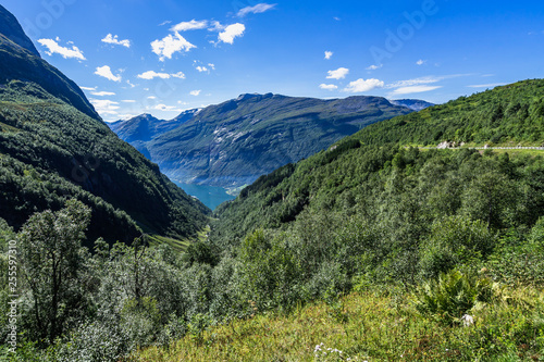 Geirangerfjord viewpoint on the road from Eidsdal, Sunnmore, More og Romsdal, Norway