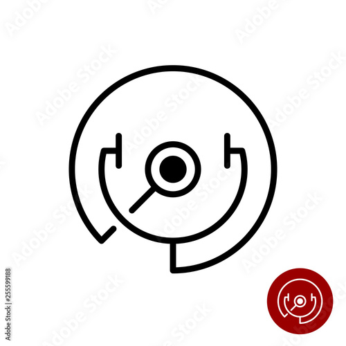 Fotografía Stethoscope round line style icon. Medical logo.