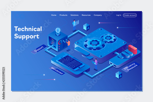 Technical support. A man interacts with a technical support system