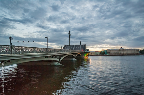 Saint Petersburg. View of the Neva. Annunciation Bridge. Petersburg. Russia in the summer. Cities of Russia. White nights in Petersburg. Travels in Russia. photo