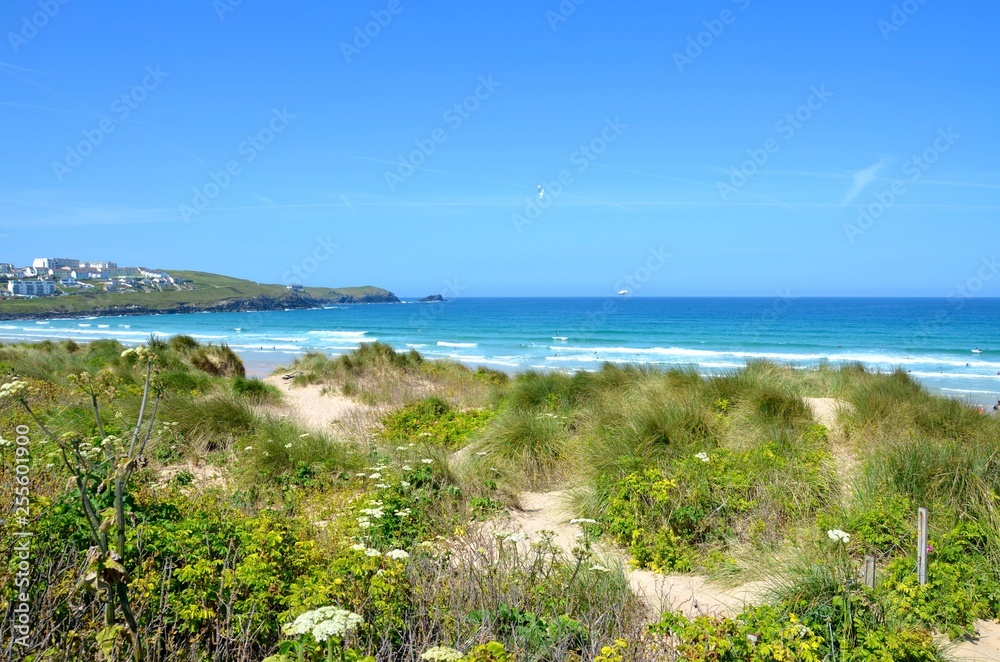 Dunes overlooking Fistral Beach, Newquay, Cornwall