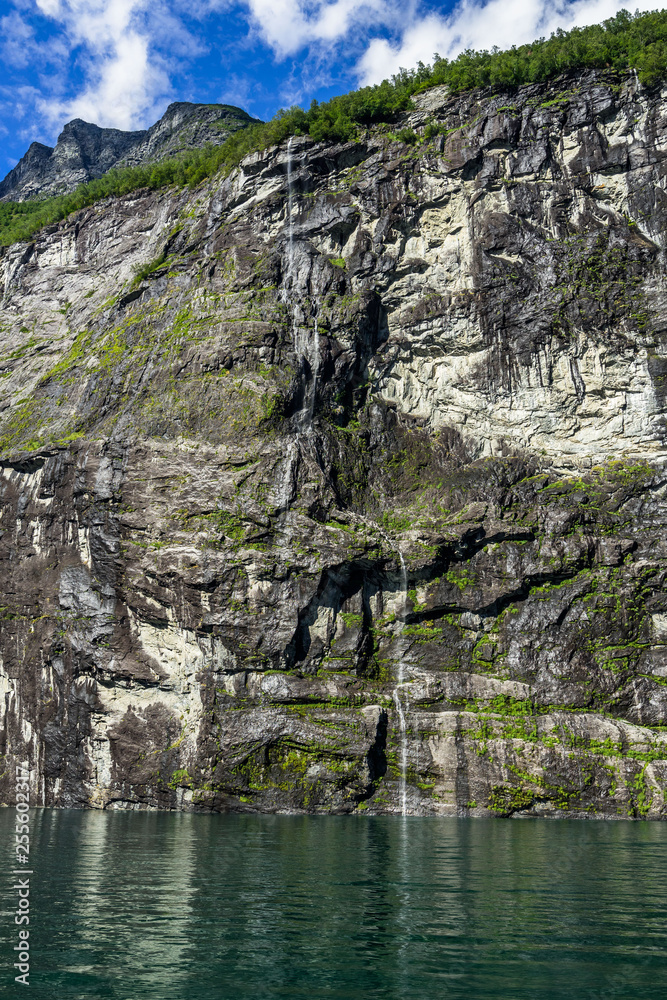 The Bridal Veil (Brudesloret) waterfall at Geirangerfjord, Sunnmore