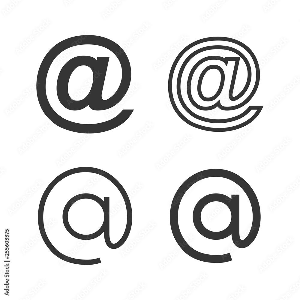 set of email icons vector