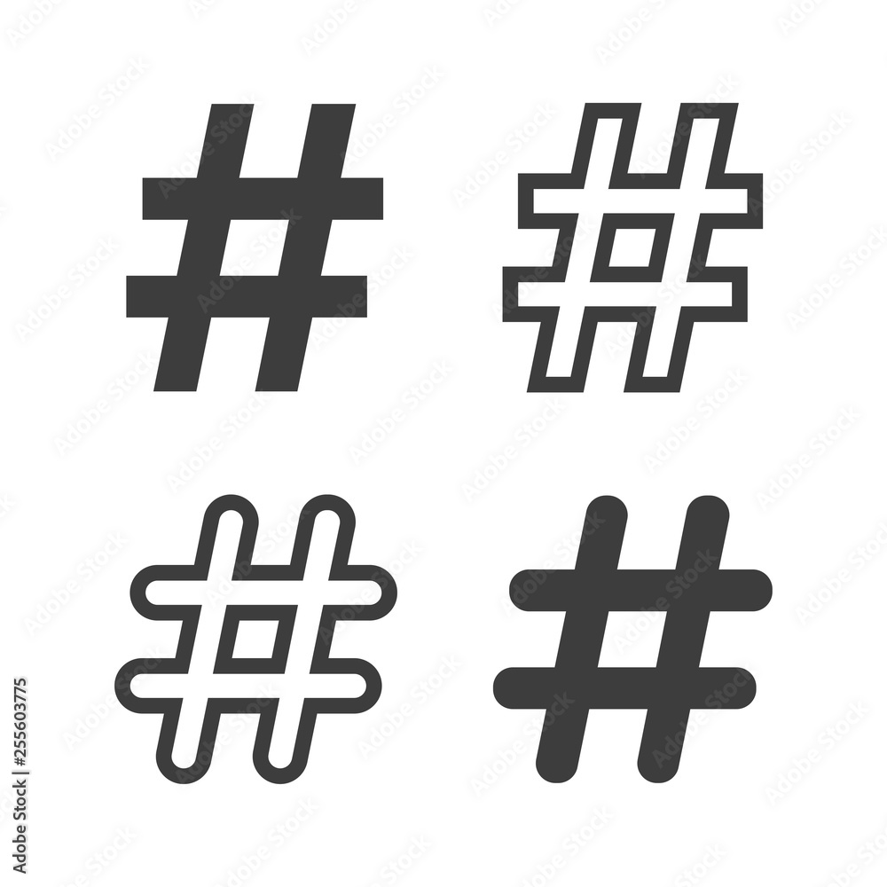 Obraz premium set of hastags symbols