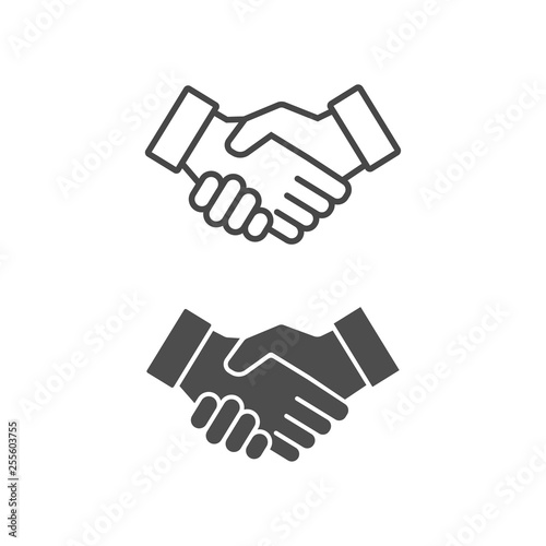 handshake vector icon lined and filled style
