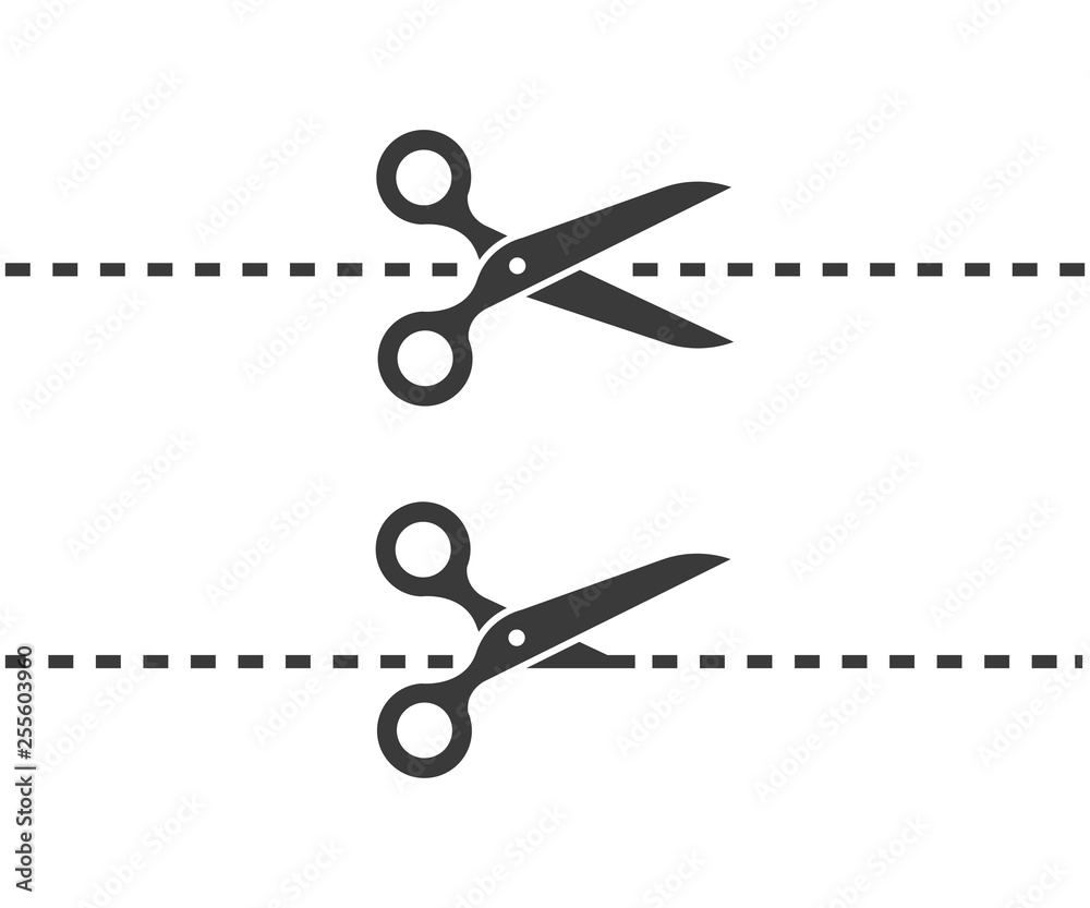 set of scissors isolated on white - obrazy, fototapety, plakaty 