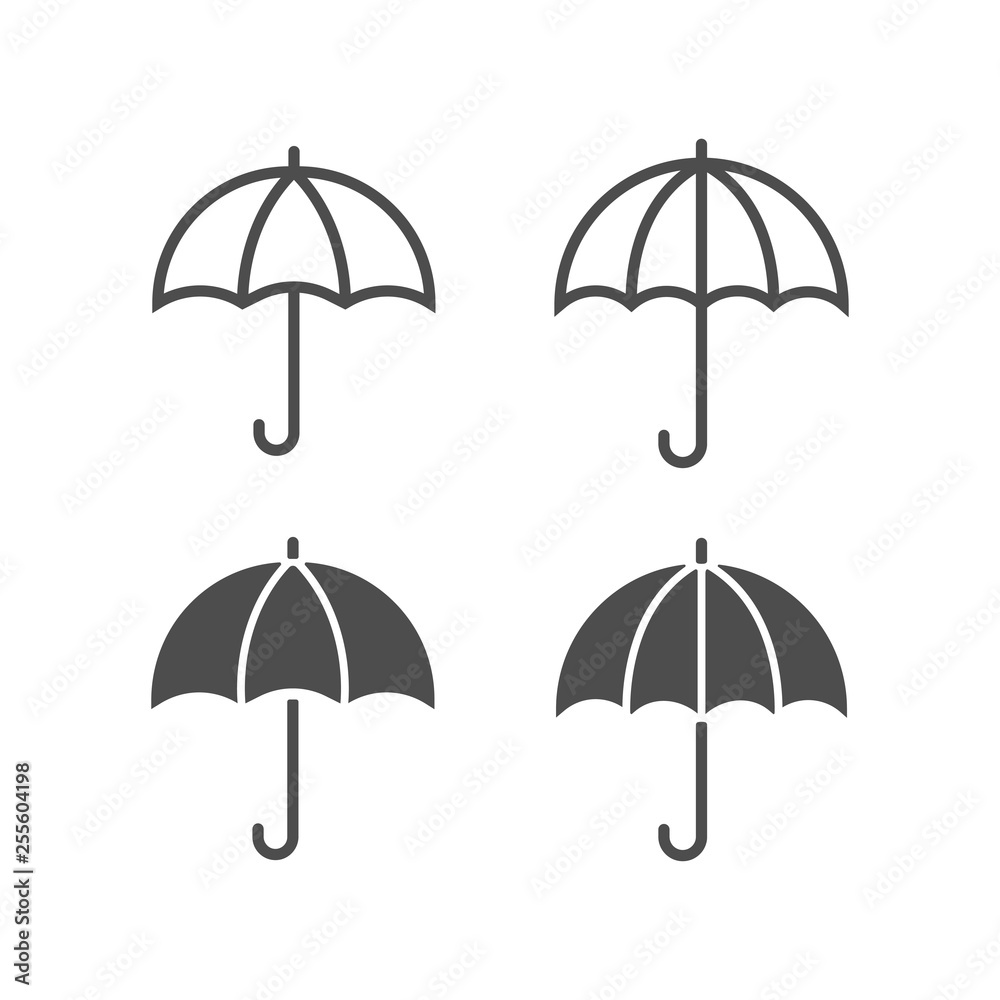 set of umbrellas vector icons