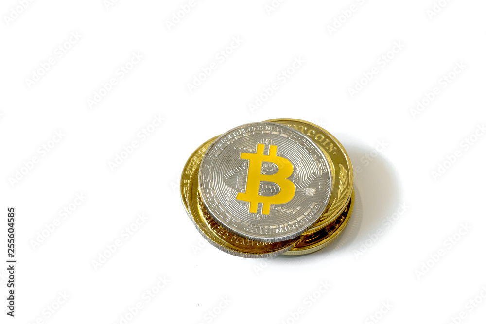 coins cryptocurrency isolated on a white background