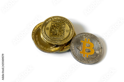 coins cryptocurrency isolated on a white background