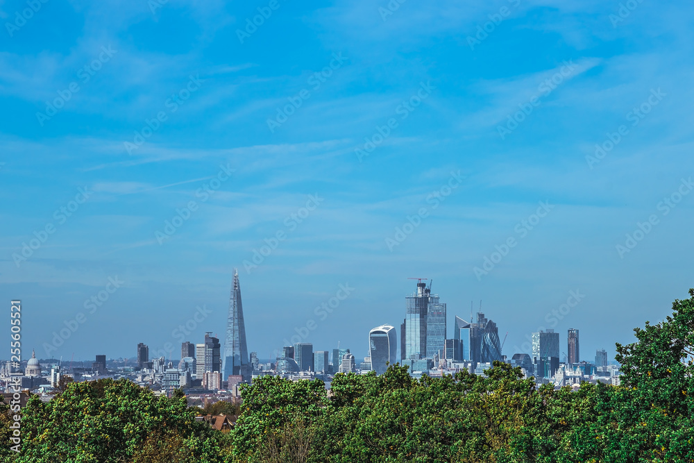 Panorama of skyscrapers in City of London