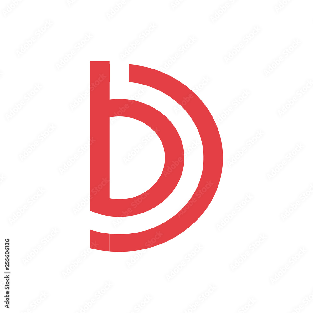 Vector illustration letter b and d logo company Vector illustration letter b and d logo company