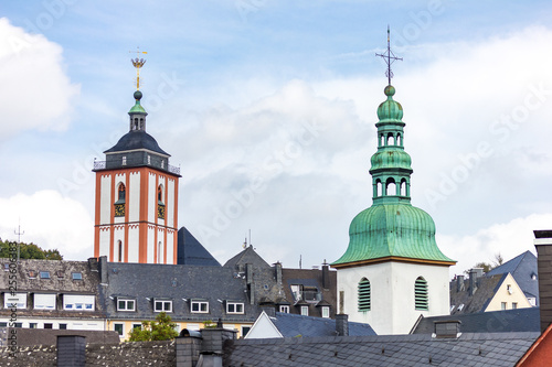 Siegen Nikolaikirche Krönchen und Marienkirche Schieferdächer