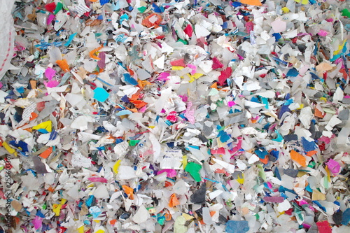 shredded plastic bottles waste