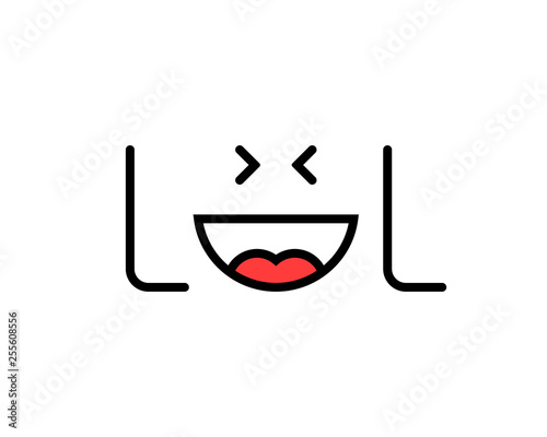 simple lol text like emoji logo