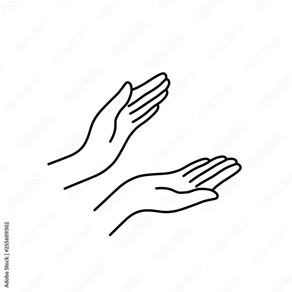 thin line woman hands like applause thin line woman hands like applause