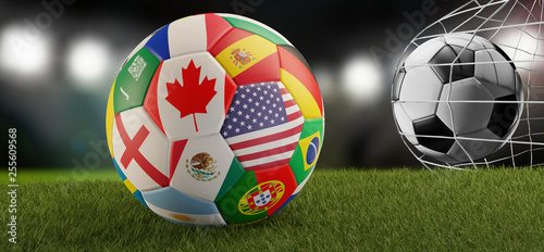 soccer ball with flags of C...