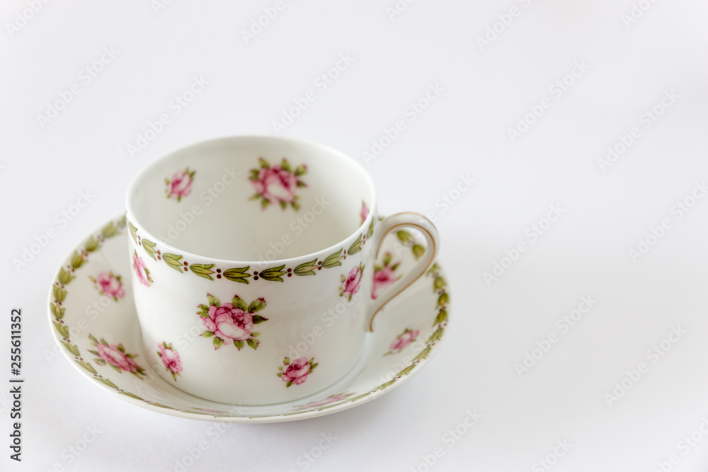 porcelain Cup, saucer and plate isolated on white background porcelain Cup, saucer and plate isolated on white background