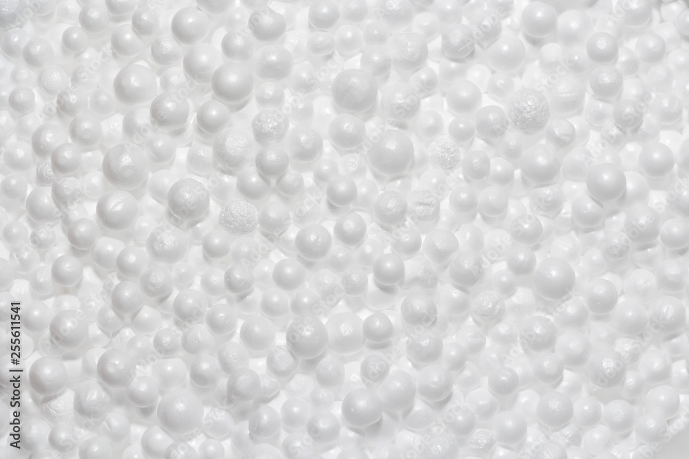 Circle styrofoam balls texture for background. Protect the environment