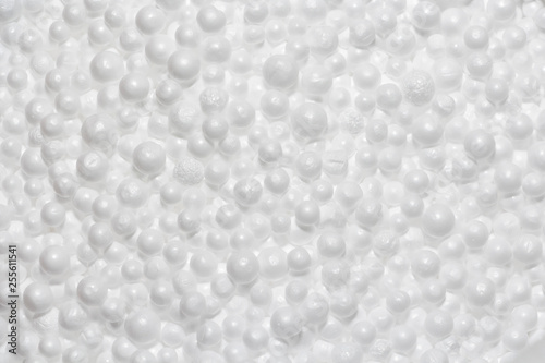 Circle styrofoam balls texture for background. Protect the environment