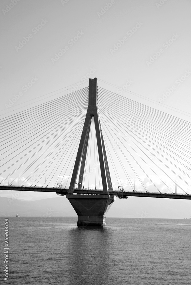 Fototapeta premium Second pylon of Rio Antirio bridge, Greece, Europe