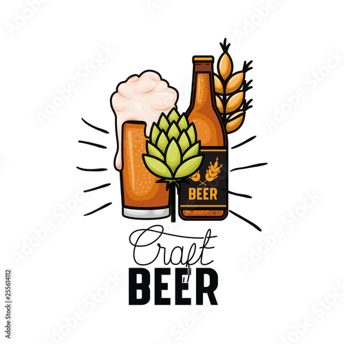 craft beer label isolated icon