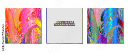 Template of a vector background with holographic neon colors with glitch effect. Hipster style.