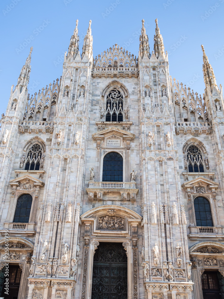 front view of Milan Cathedral in midday