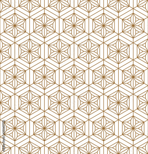 Japanese seamless pattern in style woodwork kumiko ornament.