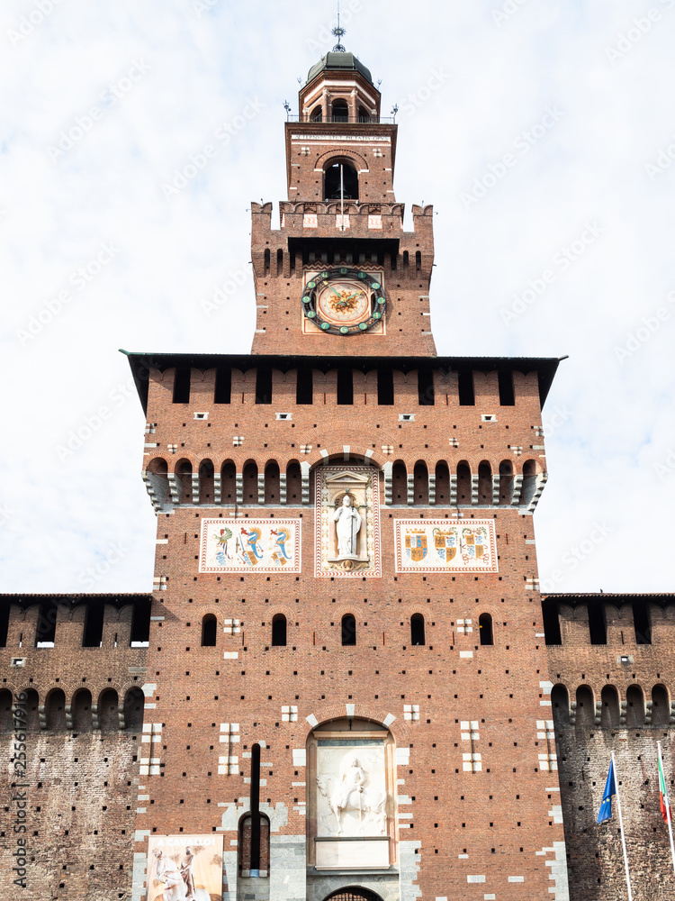 exterior Tower Torre del Filarete of Sforza Castle