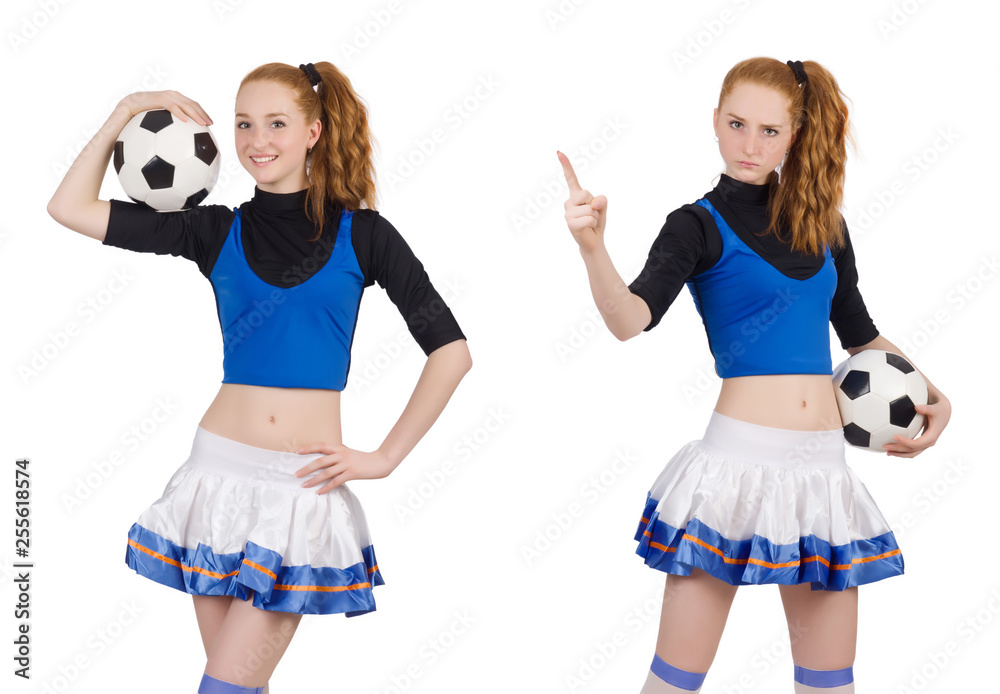 Cheerleader isolated on the white background Cheerleader isolated on the white background